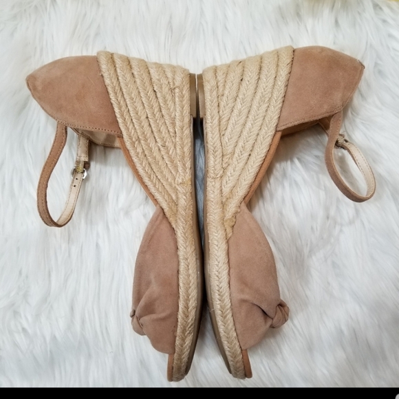 NINE WEST Cream And Tan Espadrilles Wedge Heel Sandals SIZE 9.5 M. - Picture 9 of 16